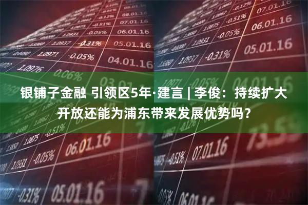银铺子金融 引领区5年·建言 | 李俊：持续扩大开放还能为浦东带来发展优势吗？